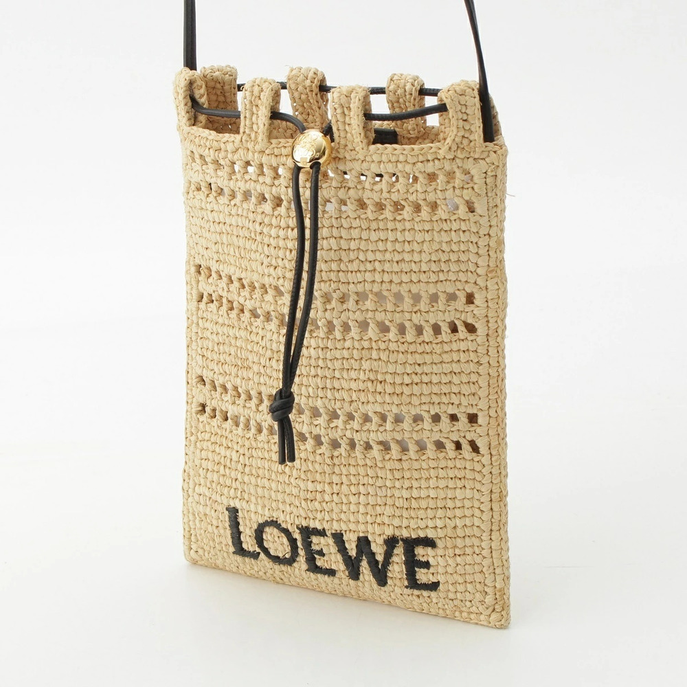 Loewe Raffia Drawstring Pocket Shoulder Bag - Picture 2 of 8